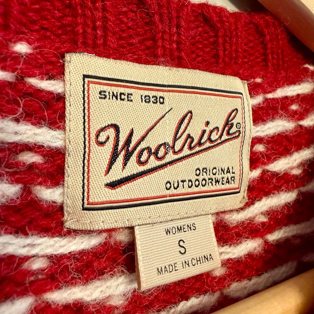 Woolrich Vintage 100% Wool Deer Christmas Holiday Ski Sweater Knit Scandi Girl - Picture 2 of 5